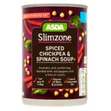 Asda Slimzone Spiced Chickpea and Spinach Soup 400g Tin