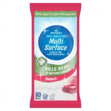 Morrisons Multi Purpose Antibacterial Rhubarb Wipes 80 per pack