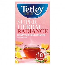 Tetley Super Fruit Herbal Radiance Honeybush and Orange 18 Tea Bags