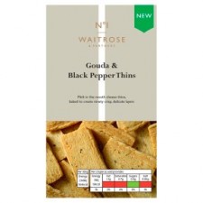 Waitrose No.1 Gouda and Black Pepper Thins 70g