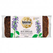 Biona Organic Yeast Free Rye Chia and Flax Seed Bread 500g
