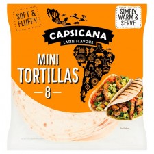 Capsicana Mini Soft Taco Shell Tortilla Wraps 8 per pack