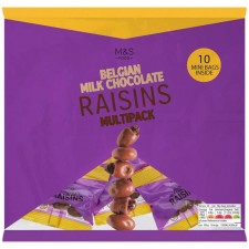 Marks and Spencer Belgian Milk Chocolate Raisins Multipack 127g
