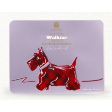 Walkers Highland Scottie Dog Icon Tin with 14 Shortbread Shapes 12 x 150g Case