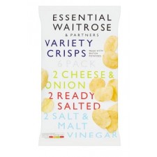 Waitrose Essential Variety Crisps 6 x 25g