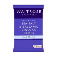 Waitrose Hand Cooked Sea Salt and Balsamic Vinegar Crisps 150g