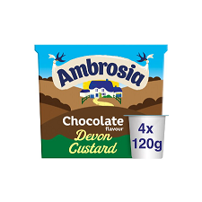 Ambrosia Chocolate Flavour Devon Custard 4X120g