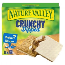 Nature Valley Crunchy Dipped Cereal Bars Oats and Yoghurt Flavour 8 x 20g