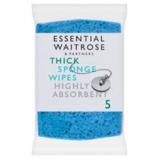 Waitrose Sponge Wipes essential 5 per pack