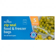 Morrisons Small Zip Food Freezer Bags 40 per pack