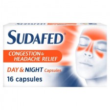 Sudafed Congestion and Headache Relief Day and Night 16 Capsules