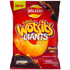 Retail Pack Walkers Wotsits Giants Flamin Hot Corn Puffs 9 x 130g