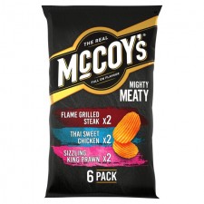 McCoys Meaty Variety Crisps 6 Pack 