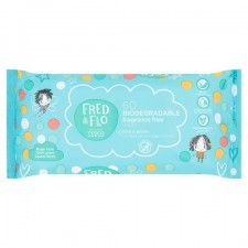 Fred and Flo Biodegradable Fragrance Free Wipes 60 Pack