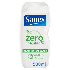 Sanex Kids Zero% Bodywash and Bath Foam 500ml