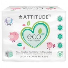 Attitude Eco Baby Wipes 100% Biodegradable 3 x 72 per pack