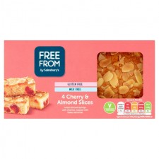 Sainsburys Free From Cherry and Almond Slice x 4