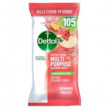 Dettol Large Multi Purpose Wipes Summerfruits Wipes 105 Pack