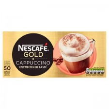 Catering Size Nescafe Gold Cappuccino Unsweetened Taste 50 Sachet Carton