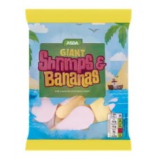 Asda Giant Shrimps and Bananas Foam Sweets 160g