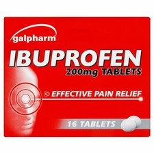 Galpharm Ibuprofen Coated Tablets 200mg 16 per pack (Possible Substituted with Flamingo Brand)
