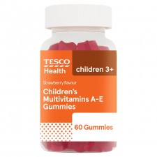 Tesco Childrens Jelly Vitamins ABCDE Strawberry X 60