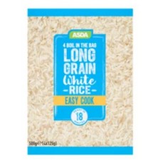 Asda 4 Pack Boil in the Bag Long Grain Rice 500g