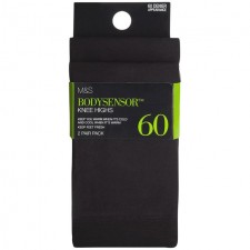 Marks and Spencer 60D Body Sensor Opaque Knee Highs One Size Black 2 Pair Pack