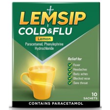 Lemsip Cold and Flu Original Lemon 10 Sachets