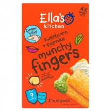 Ellas Kitchen Organic Sweetcorn and Paprika Munchy Fingers 4 x 2 Pack
