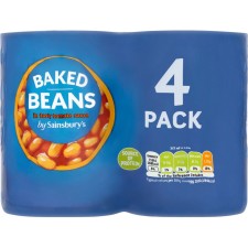 Sainsburys Baked Beans In Tomato Sauce 4x400g