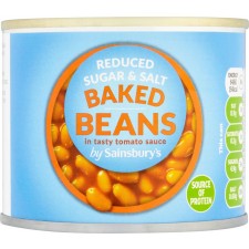 Sainsburys Baked Beans in Tomato Sauce Reduced Sugar and Salt 200g