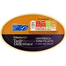 Sainsburys Ventresca Tuna Fillets in Olive Oil Taste The Difference 115g